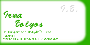 irma bolyos business card